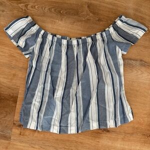 Bella Dahl- blue and white striped off the shoulder top, size XS, used